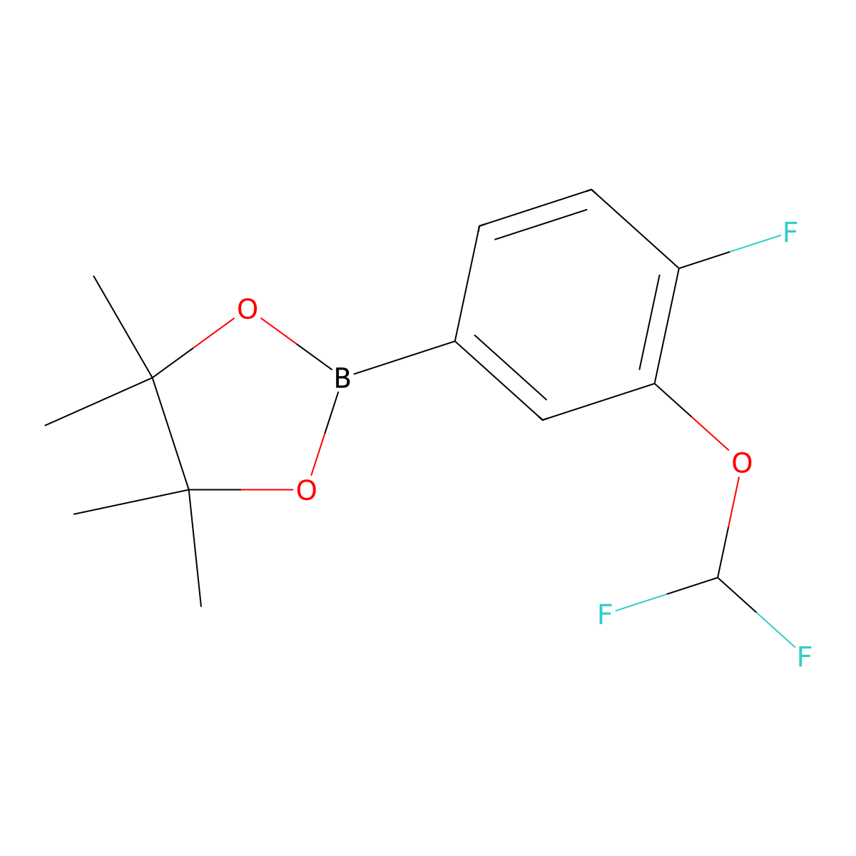 2-(3-(Difluoromethoxy)-4-fluorophenyl)-4,4,5,5-tetramethyl-1,3,2-dioxaborolane molecular structure, CAS 1641580-18-8