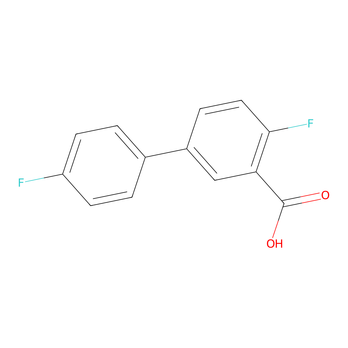 4,4'-Difluoro-[1,1'-biphenyl]-3-carboxylic acid molecular structure, CAS 164164-26-5