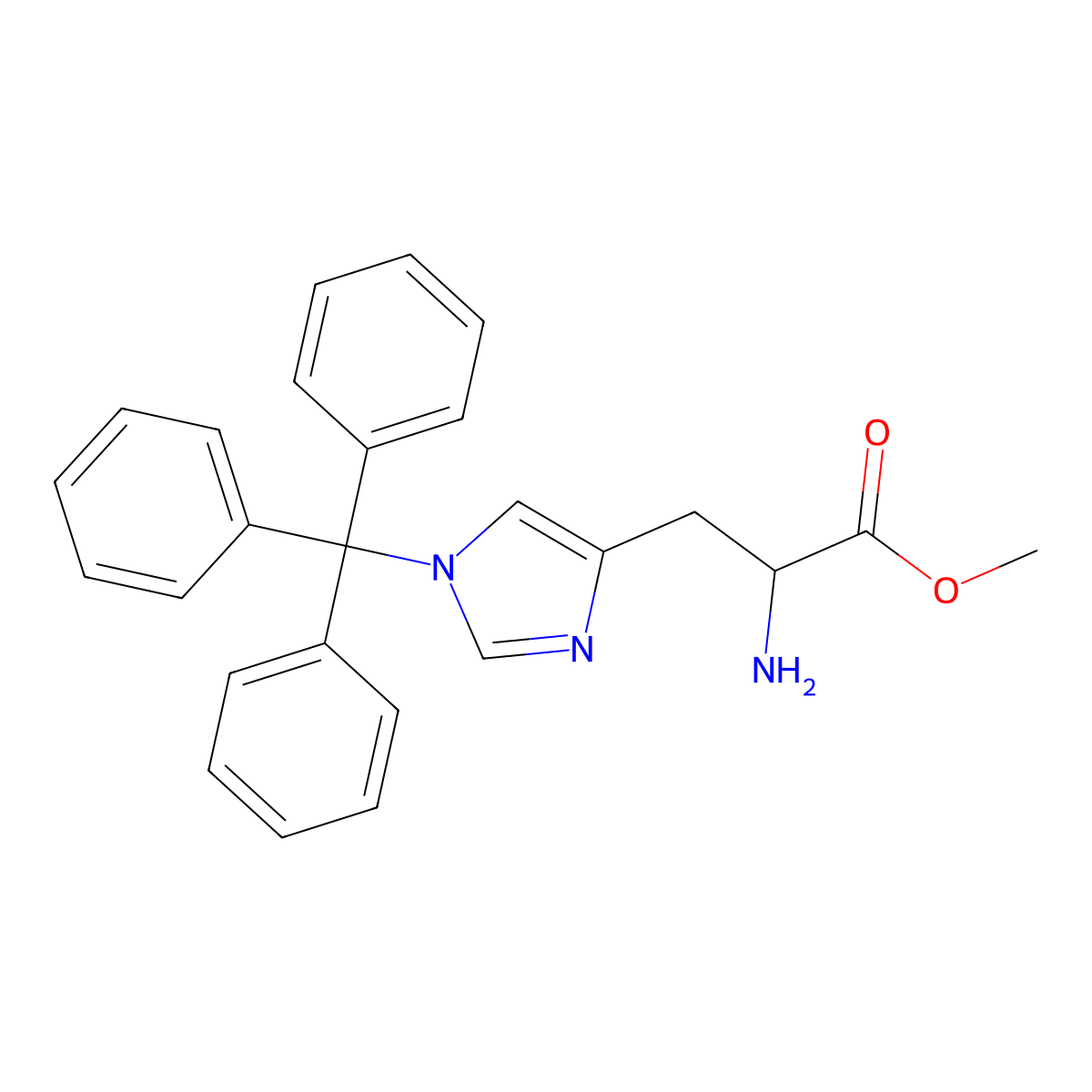 Methyl (2R)-2-amino-3-[1-(triphenylmethyl)imidazol-4-YL]propanoate molecular structure, CAS 164166-96-5