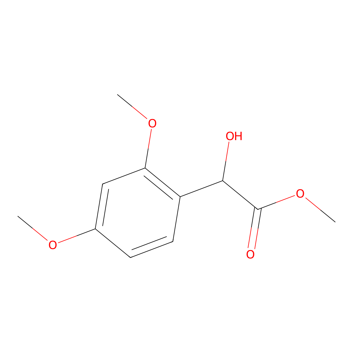 Methyl 2-(2,4-dimethoxyphenyl)-2-hydroxyacetate molecular structure, CAS 164167-38-8