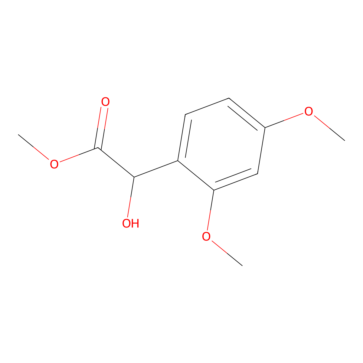 Methyl 2-(2,4-dimethoxyphenyl)-2-hydroxyacetate molecular structure, CAS 164167-38-8
