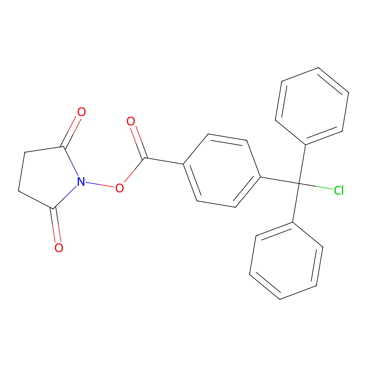 2,5-Dioxopyrrolidin-1-YL 4-(chlorodiphenylmethyl)benzoate molecular structure, CAS 164168-40-5