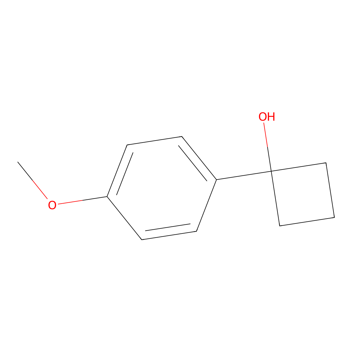 1-(4-Methoxyphenyl)cyclobutanol molecular structure, CAS 164171-80-6