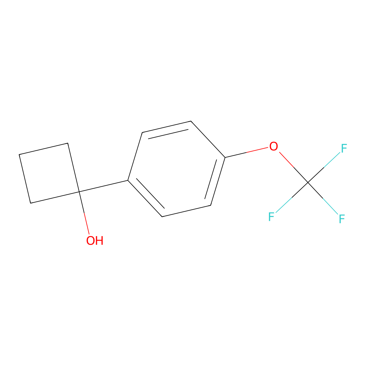 1-[4-(Trifluoromethoxy)phenyl]cyclobutanol molecular structure, CAS 164171-88-4