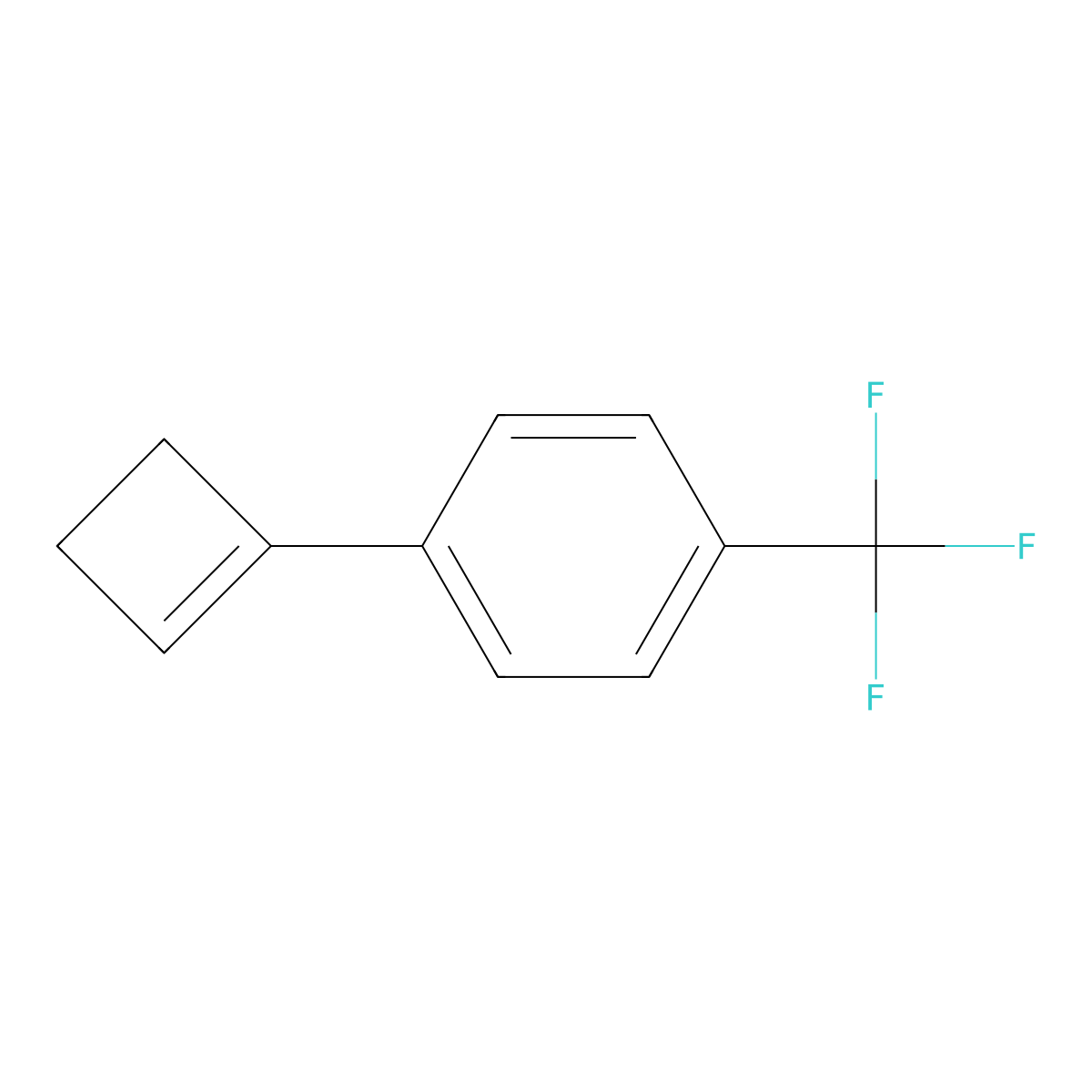 1-(Cyclobuten-1-yl)-4-(trifluoromethyl)benzene molecular structure, CAS 164171-90-8