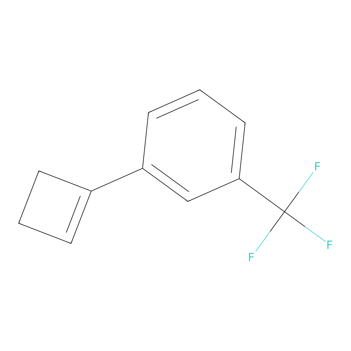 1-(1-Cyclobutenyl)-3-(trifluoromethyl)benzene molecular structure, CAS 164171-91-9