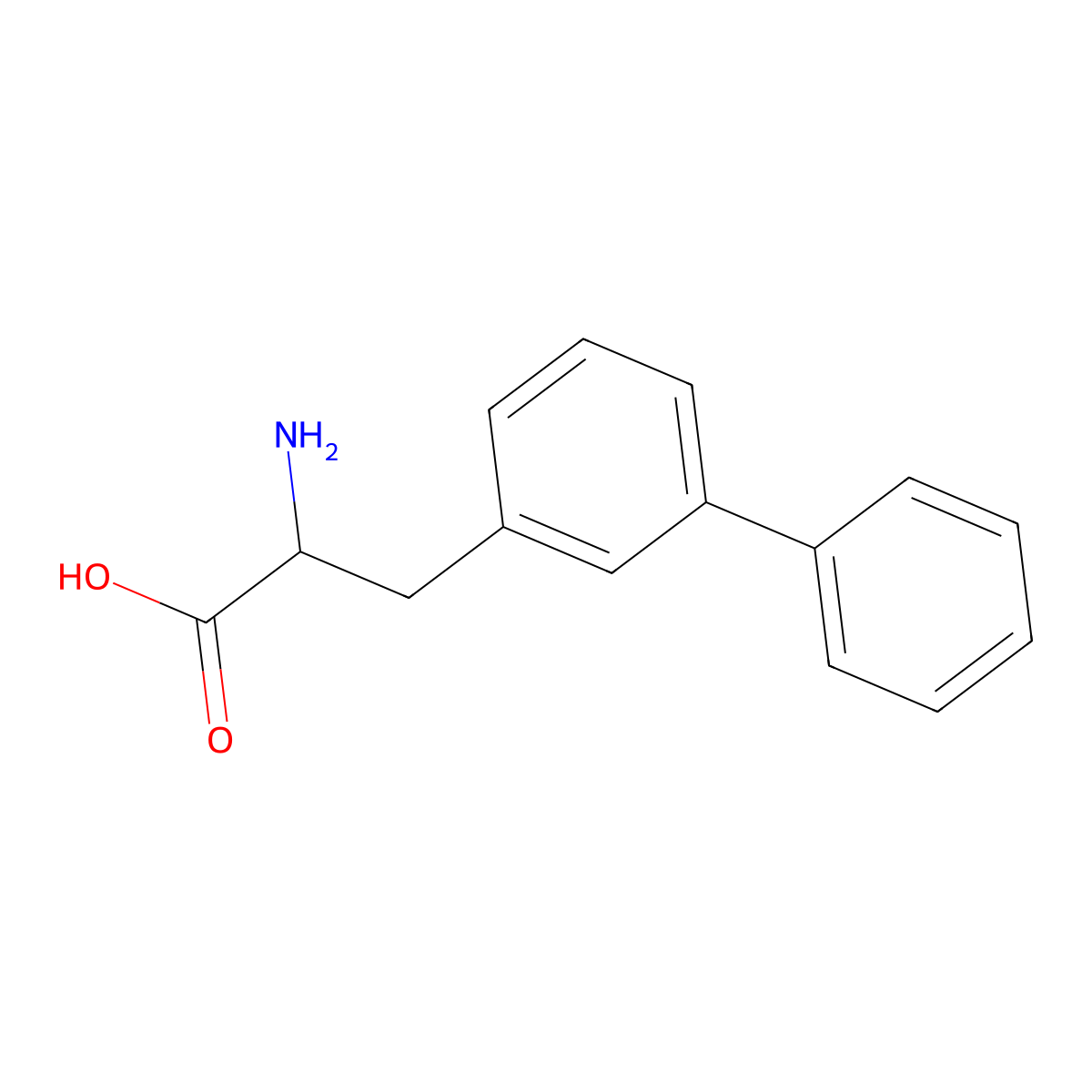 (S)-2-Amino-3-biphenyl-3-yl-propionic acid molecular structure, CAS 164172-96-7