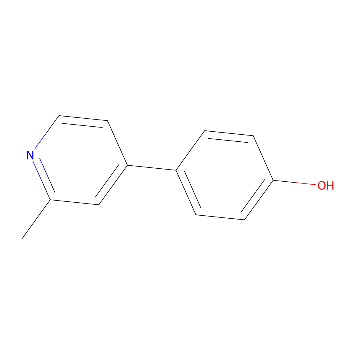 4-(2-Methylpyridin-4-yl)phenol molecular structure, CAS 164210-53-1