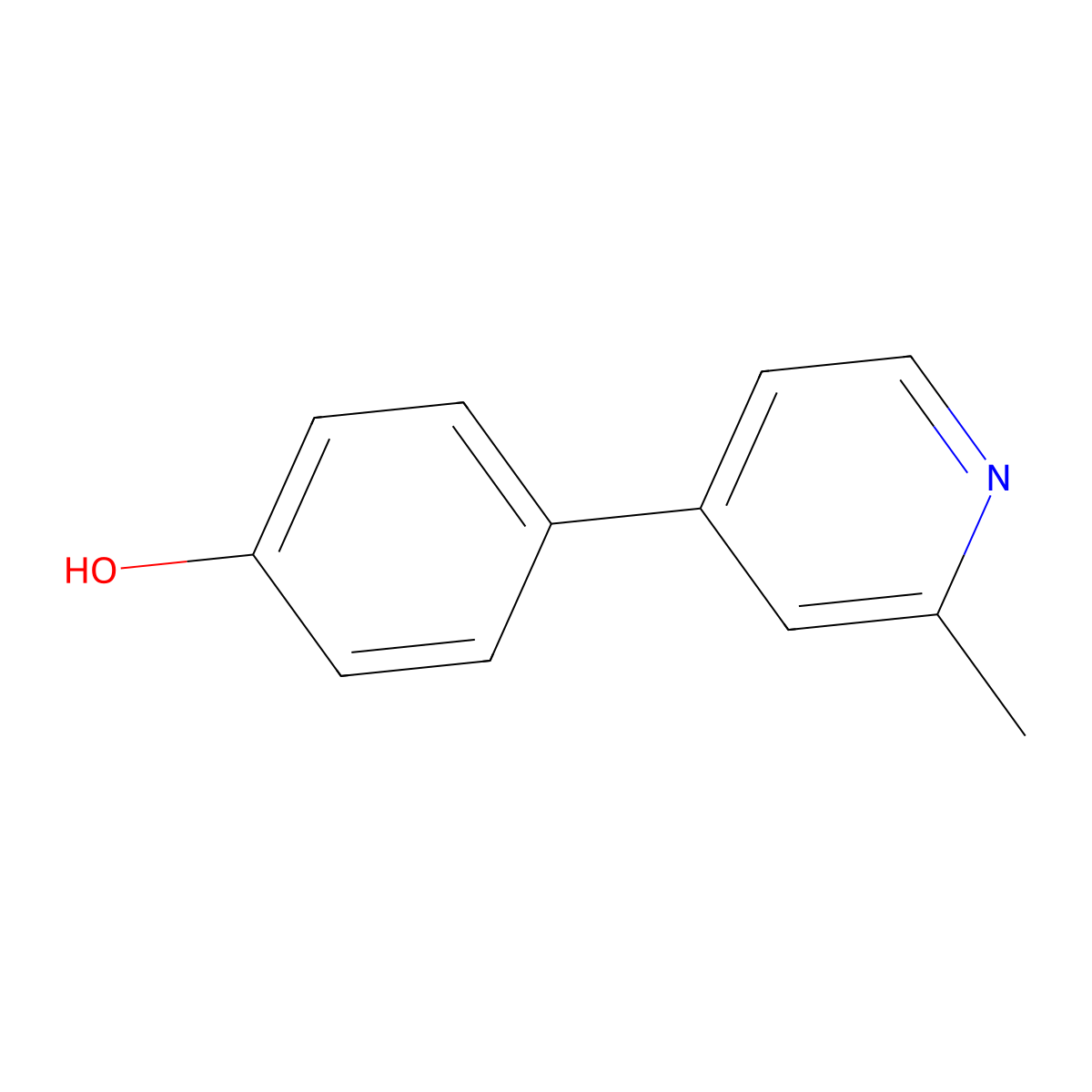 4-(2-Methylpyridin-4-yl)phenol molecular structure, CAS 164210-53-1