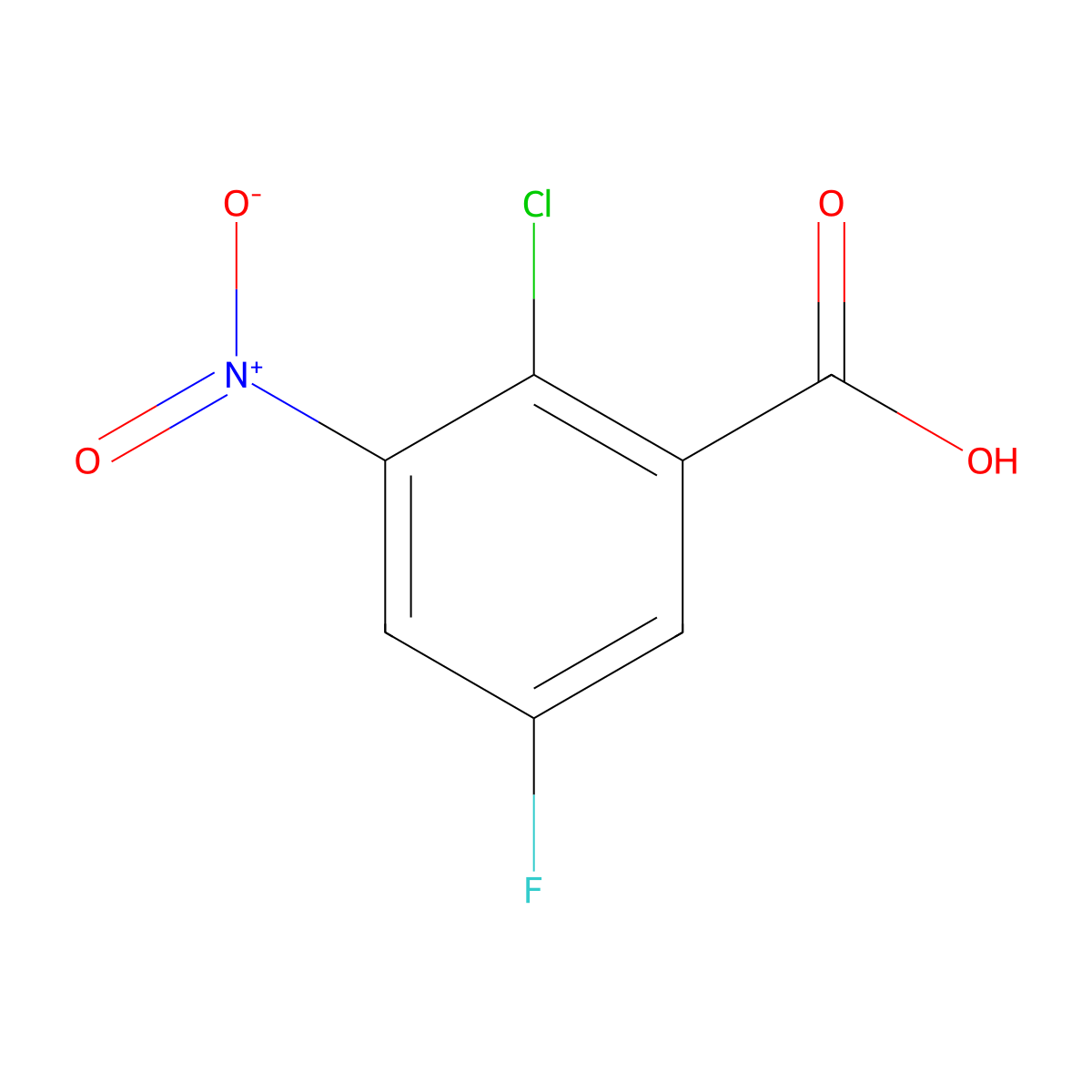 2-Chloro-5-fluoro-3-nitrobenzoic acid molecular structure, CAS 1642156-91-9