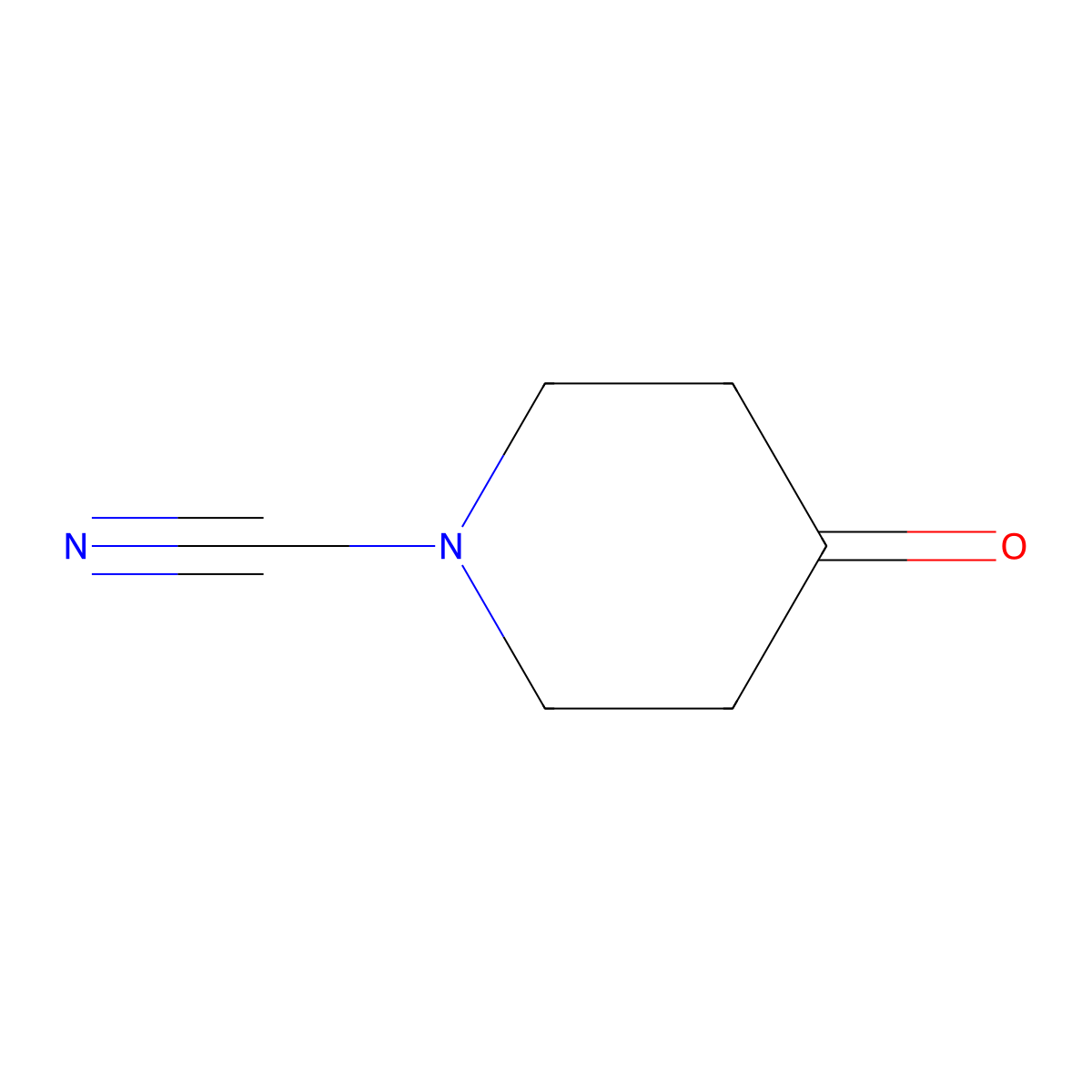 4-Oxo-1-piperidinecarbonitrile molecular structure, CAS 1642156-93-1