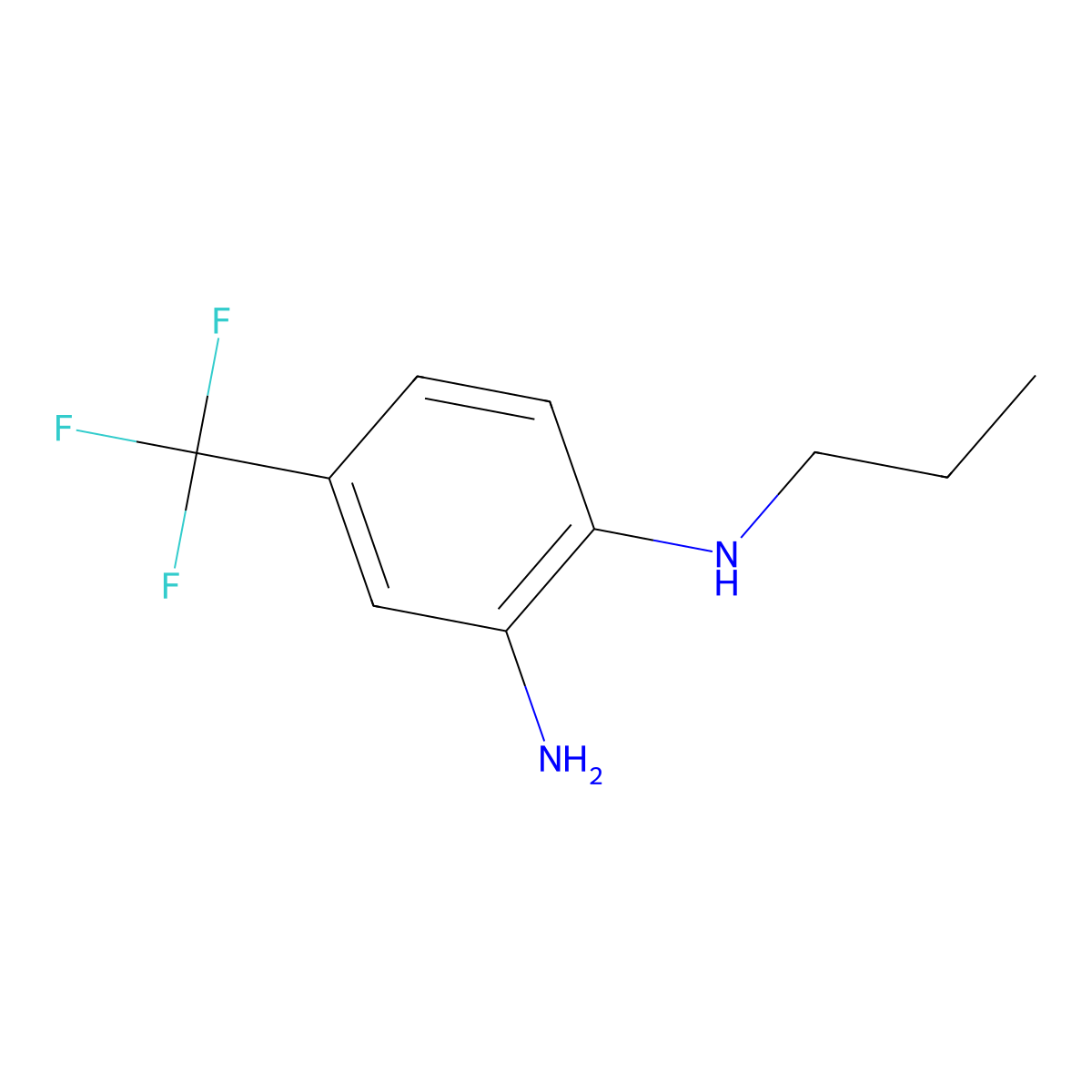 1-N-propyl-4-(trifluoromethyl)benzene-1,2-diamine molecular structure, CAS 164221-21-0