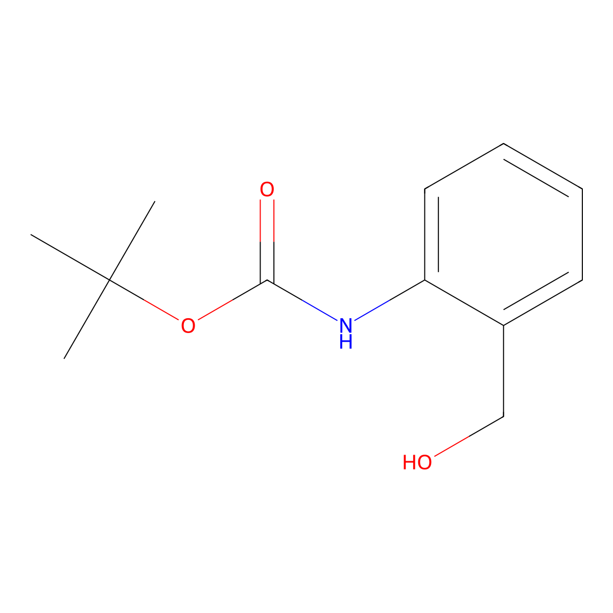 tert-Butyl (2-(hydroxymethyl)phenyl)carbamate molecular structure, CAS 164226-32-8