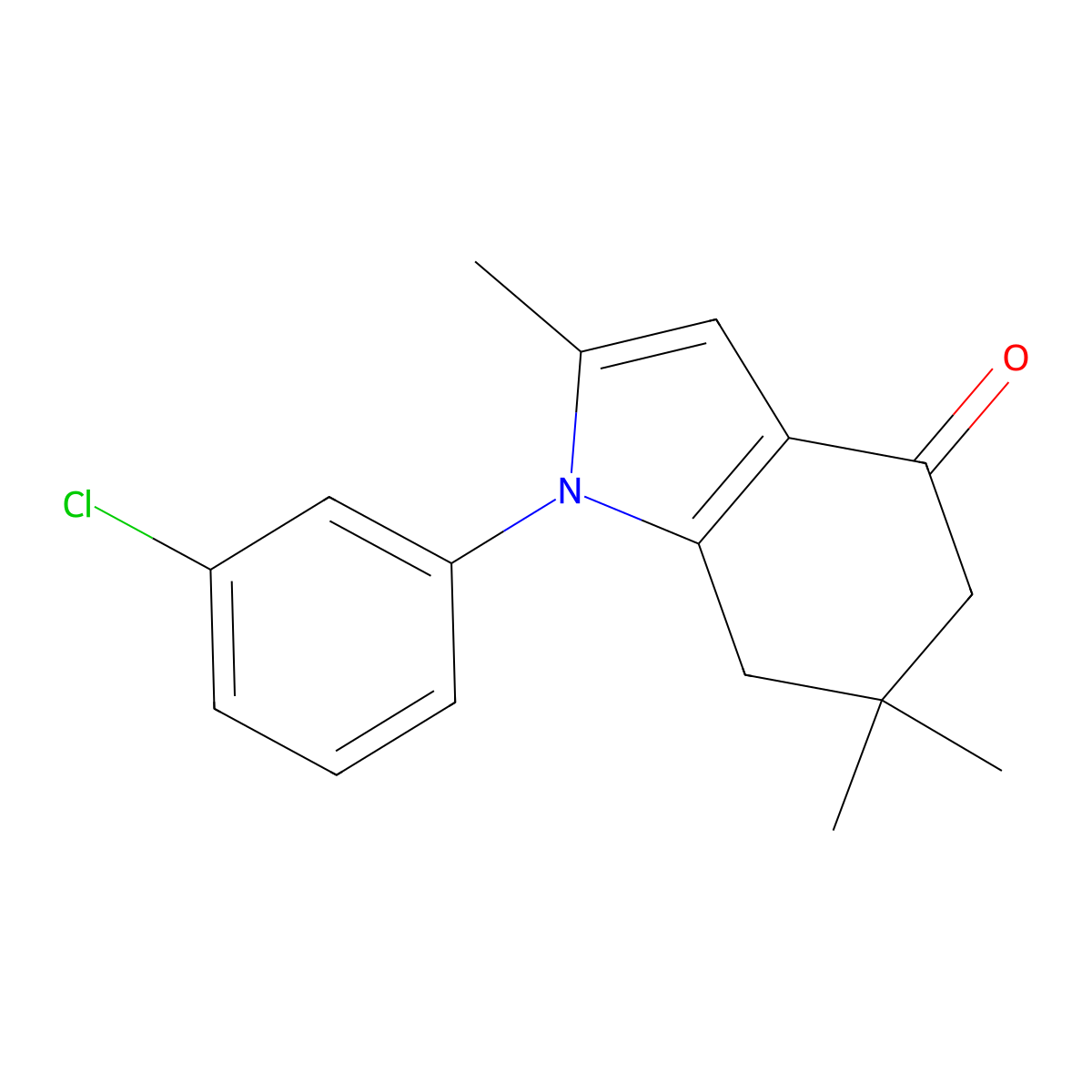 1-(3-Chlorophenyl)-2,6,6-trimethyl-5,7-dihydroindol-4-one molecular structure, CAS 164226-66-8