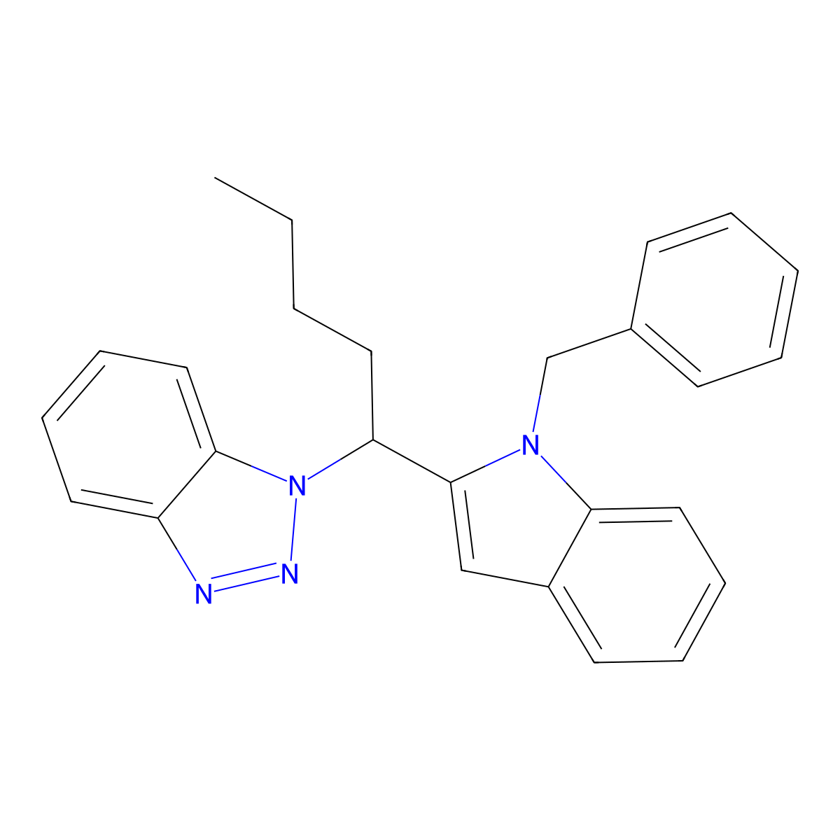 1-[1-(1-Benzyl-1H-indol-2-yl)pentyl]-1H-1,2,3-benzotriazole molecular structure, CAS 164227-84-3