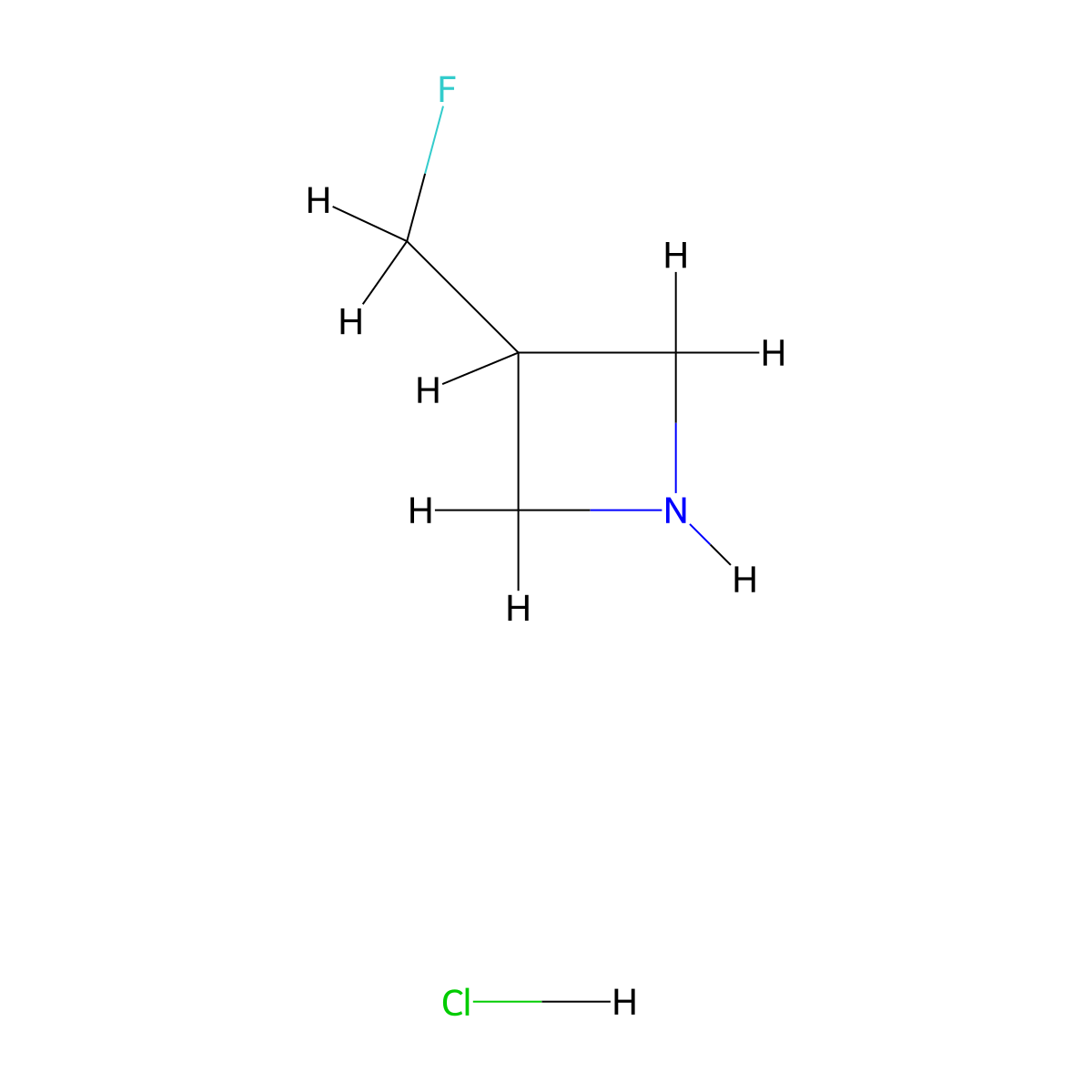 3-(Fluoromethyl)azetidine hydrochloride molecular structure, CAS 1642298-59-6