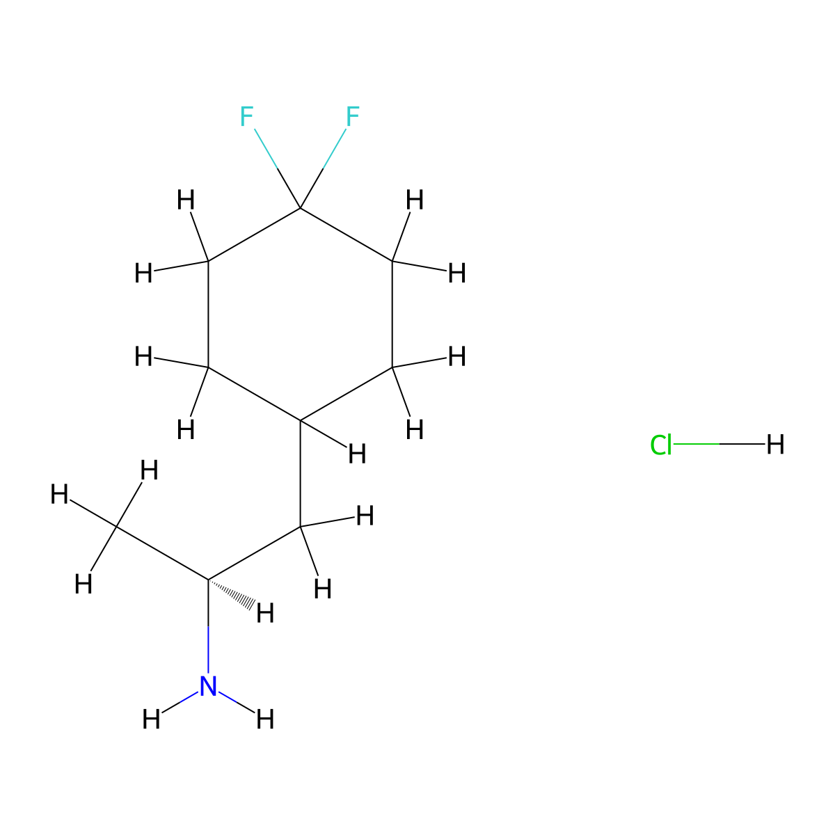 (S)-1-(4,4-Difluorocyclohexyl)-2-propanamine Hydrochloride molecular structure, CAS 1642298-83-6