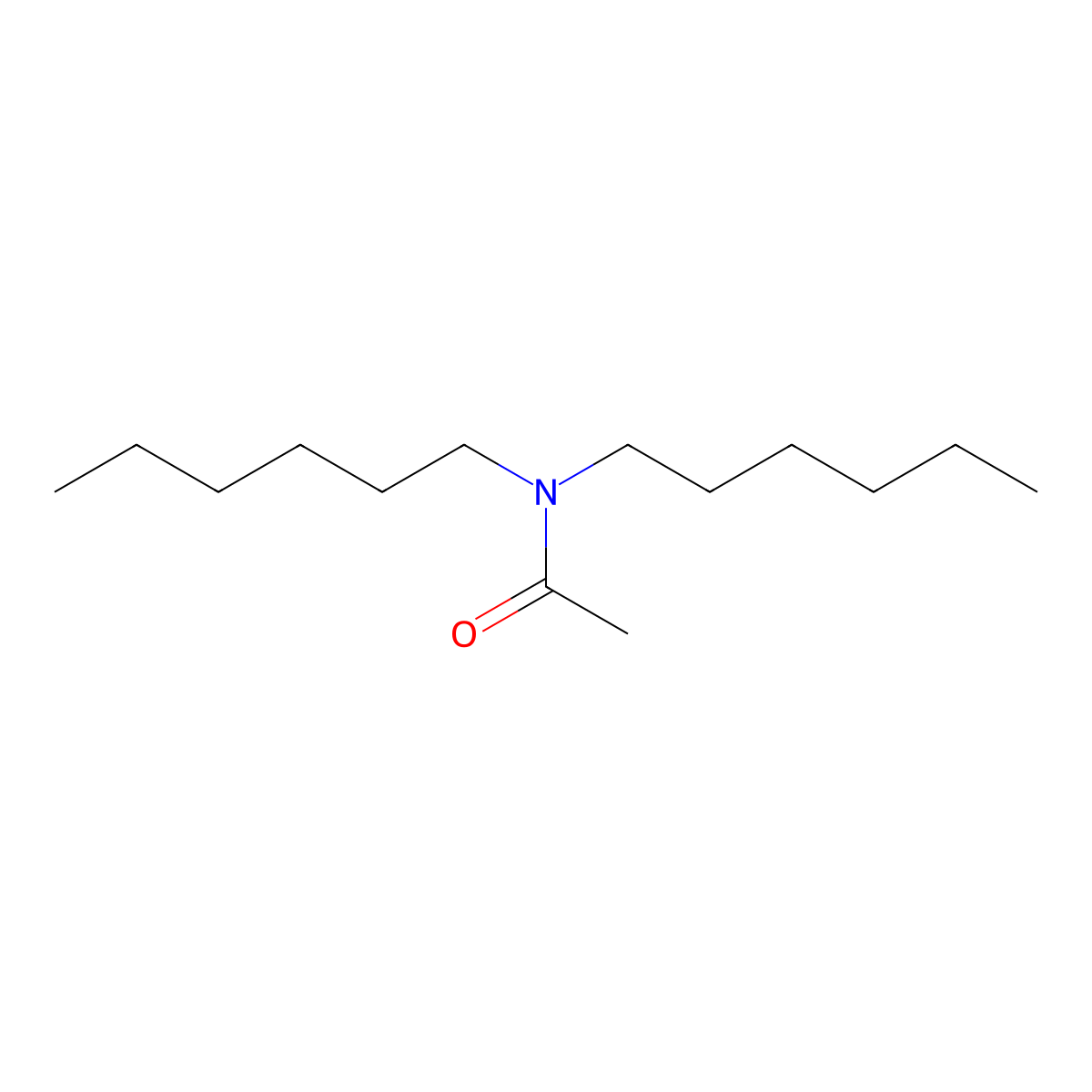 n,n-Dihexylacetamide molecular structure, CAS 16423-51-1