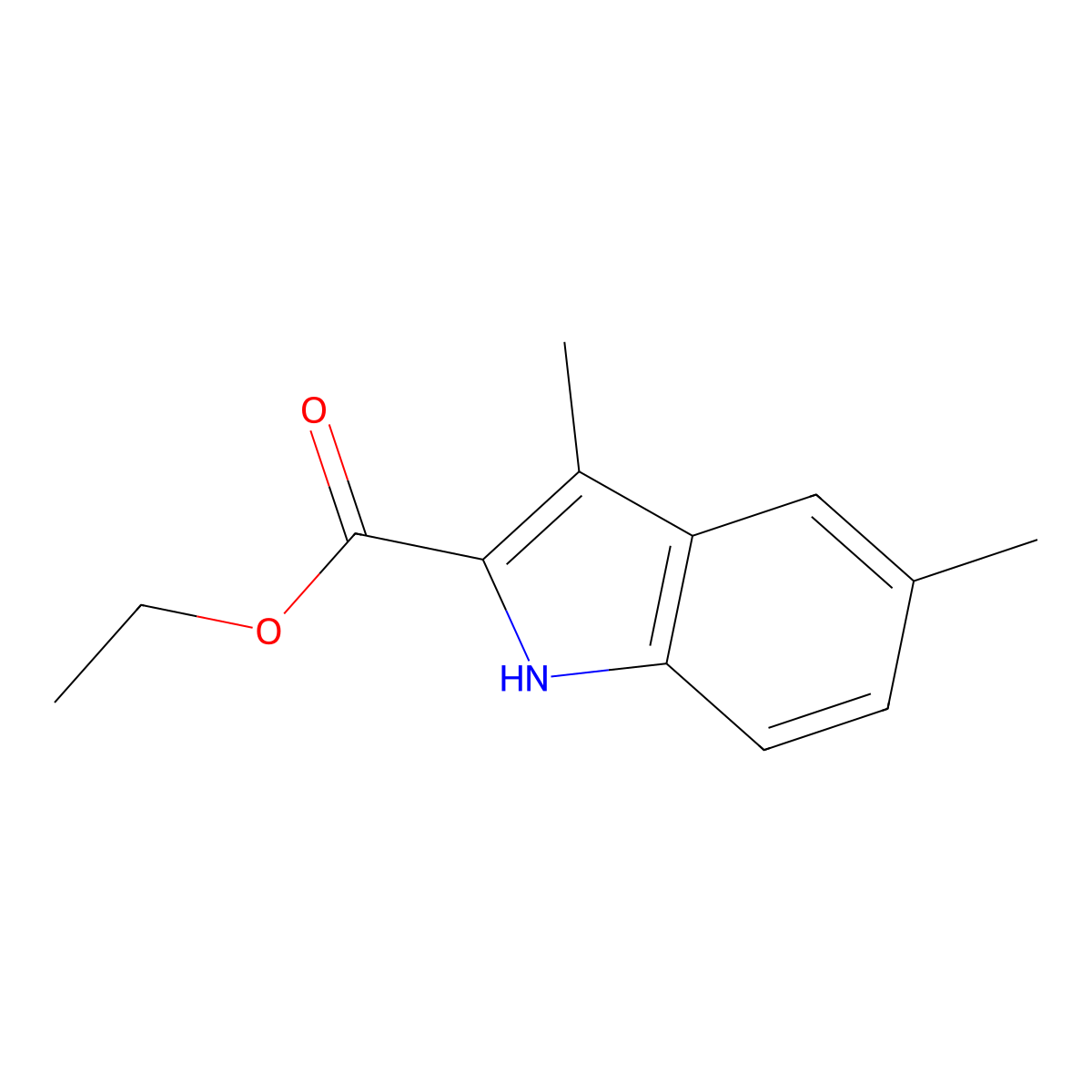 ethyl 3,5-dimethyl-1H-indole-2-carboxylate molecular structure, CAS 16423-76-0