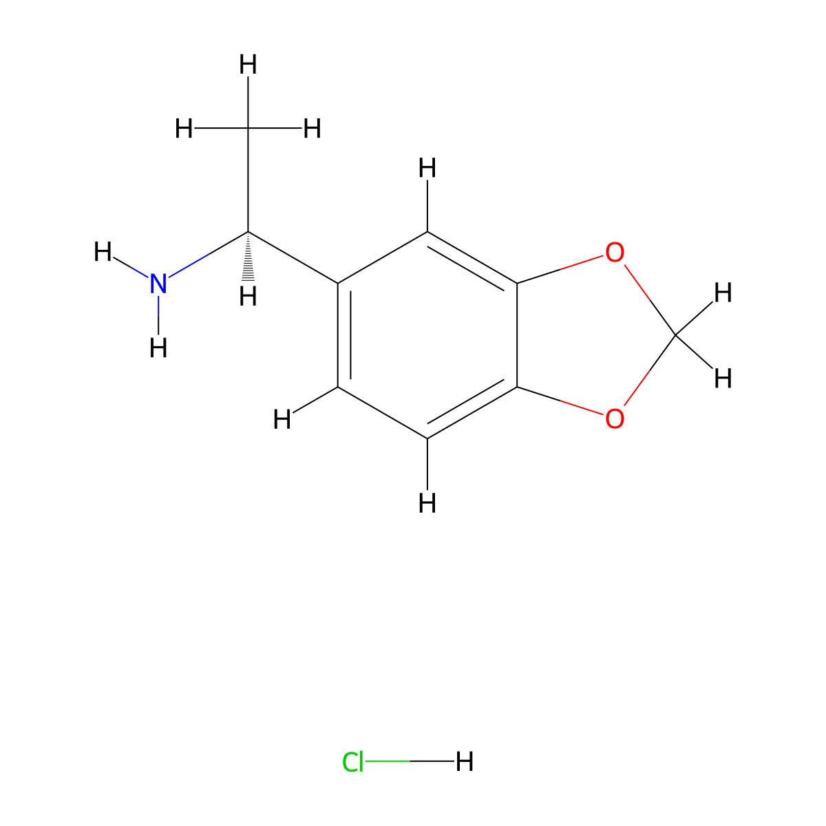 (S)-1-(Benzo[d][1,3]dioxol-5-yl)ethanamine hydrochloride molecular structure, CAS 1642301-09-4