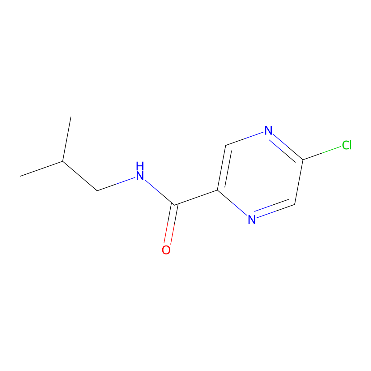 5-Chloro-N-(2-methylpropyl)-2-pyrazinecarboxamide molecular structure, CAS 1642321-69-4
