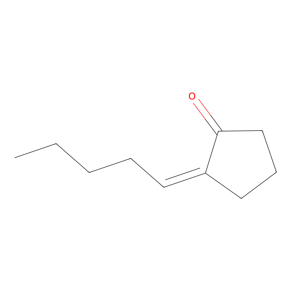 2-Pentylidenecyclopentanone molecular structure, CAS 16424-35-4
