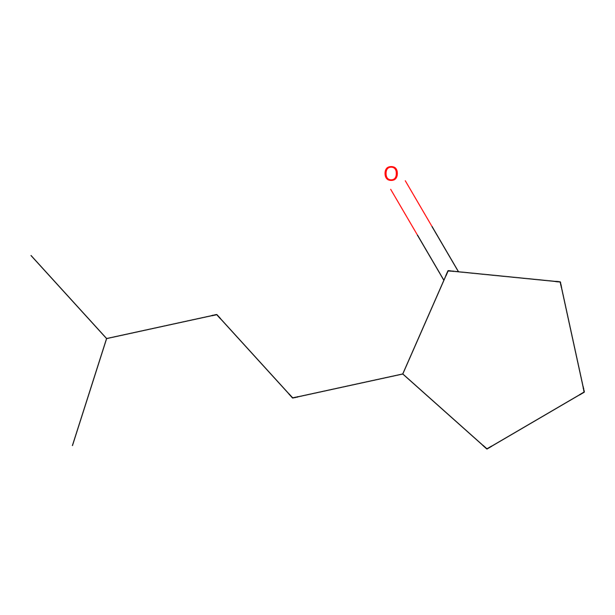 Cyclopentanone, 2-(3-methylbutyl)- molecular structure, CAS 16425-04-0