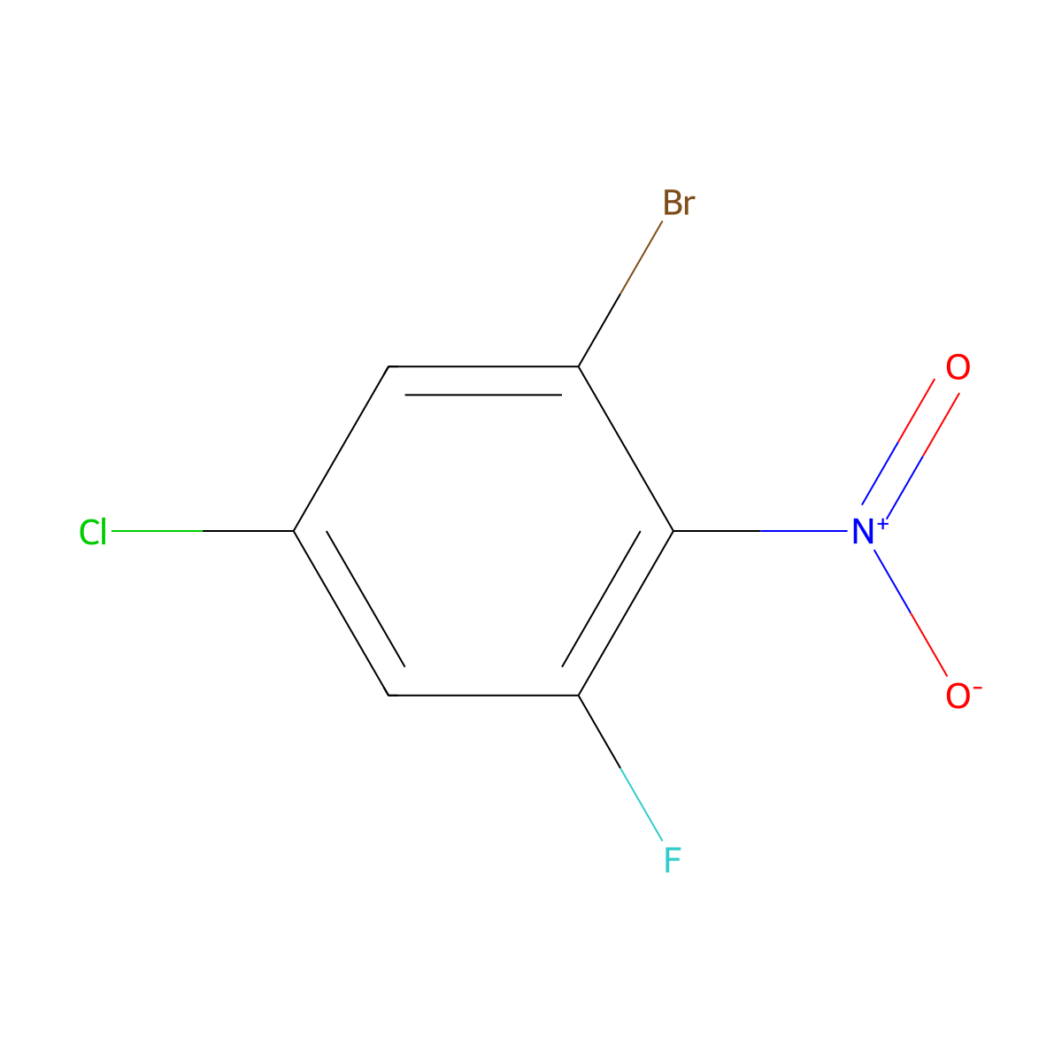1-Bromo-5-chloro-3-fluoro-2-nitrobenzene molecular structure, CAS 1642542-05-9