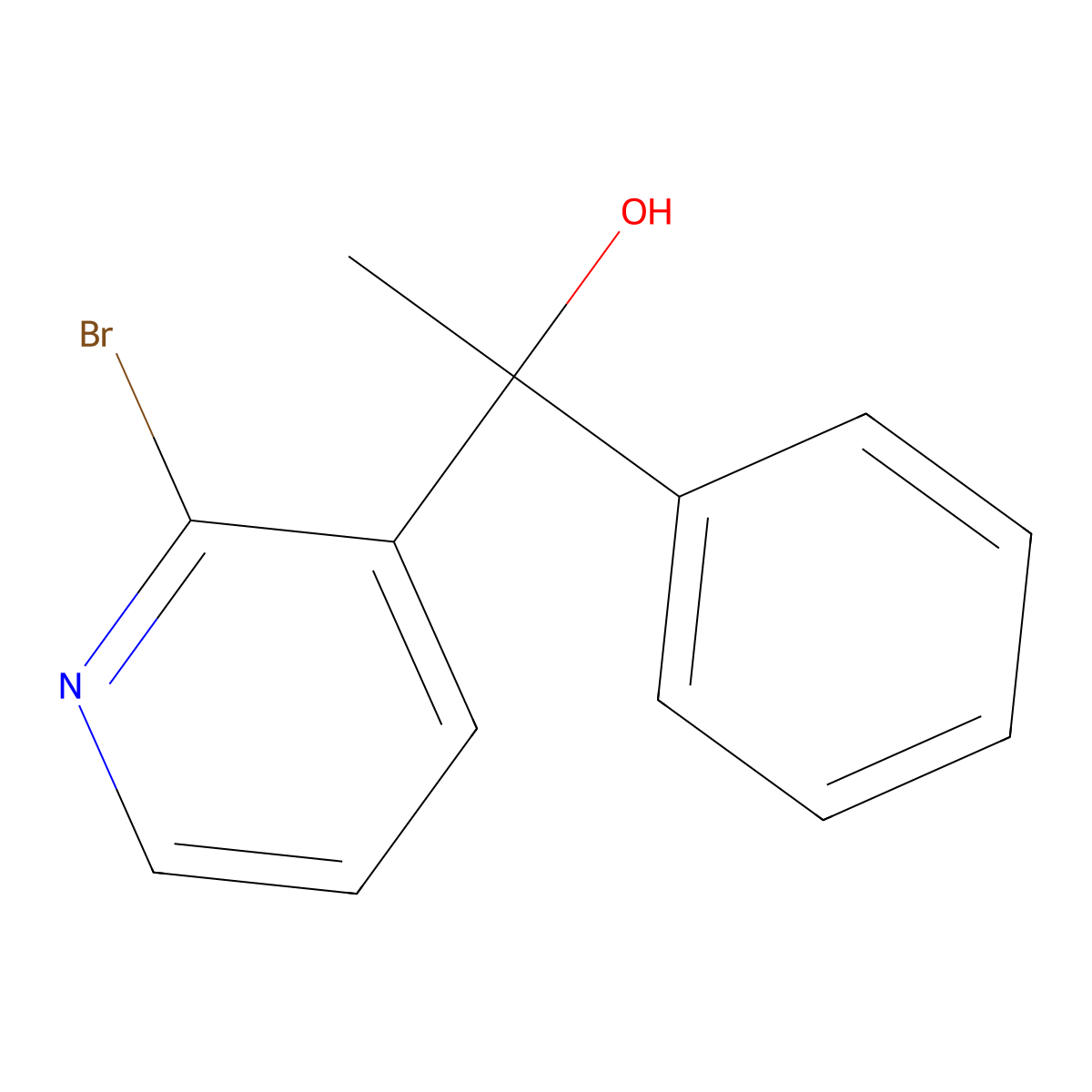1-(2-Bromopyridin-3-yl)-1-phenylethan-1-ol molecular structure, CAS 1642544-74-8