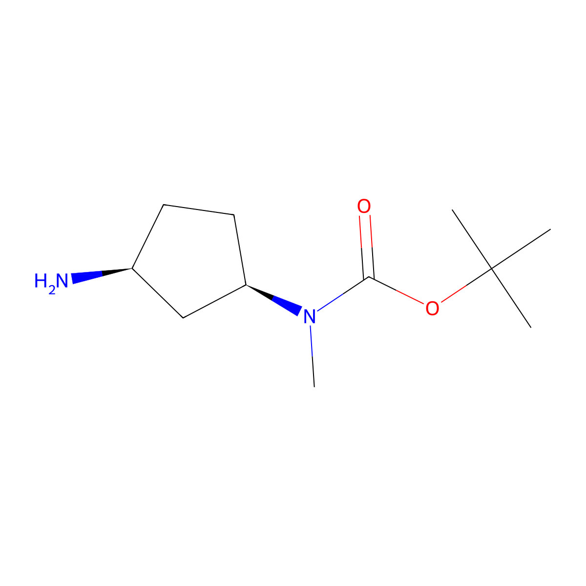 tert-Butyl ((1R,3S)-3-aminocyclopentyl)(methyl)carbamate molecular structure, CAS 1642557-04-7