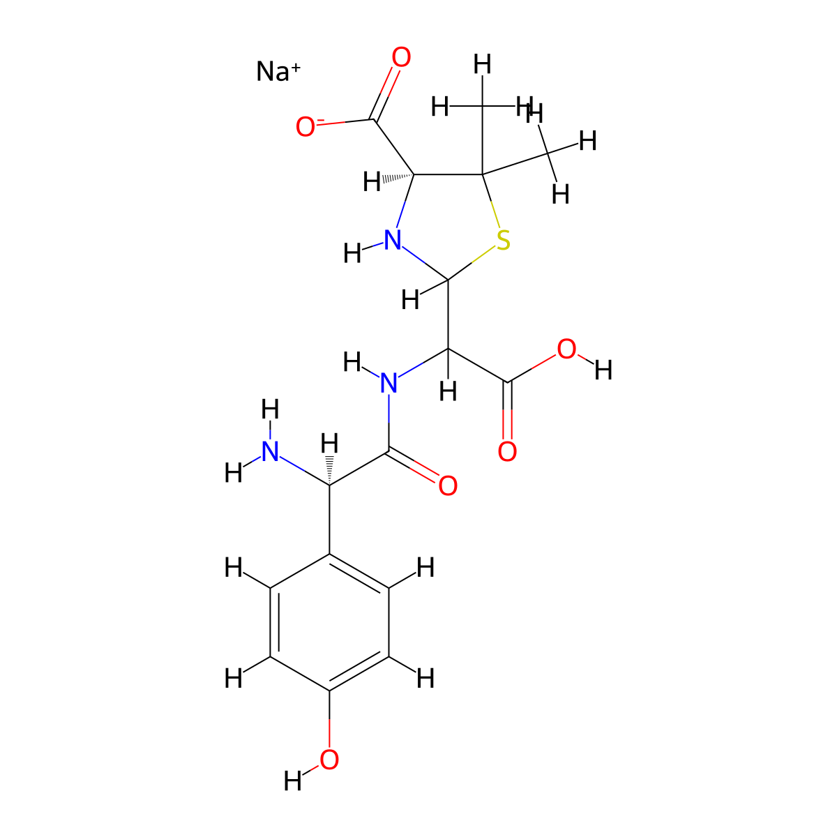 Amoxicillin Impurity D molecular structure, CAS 1642559-71-4