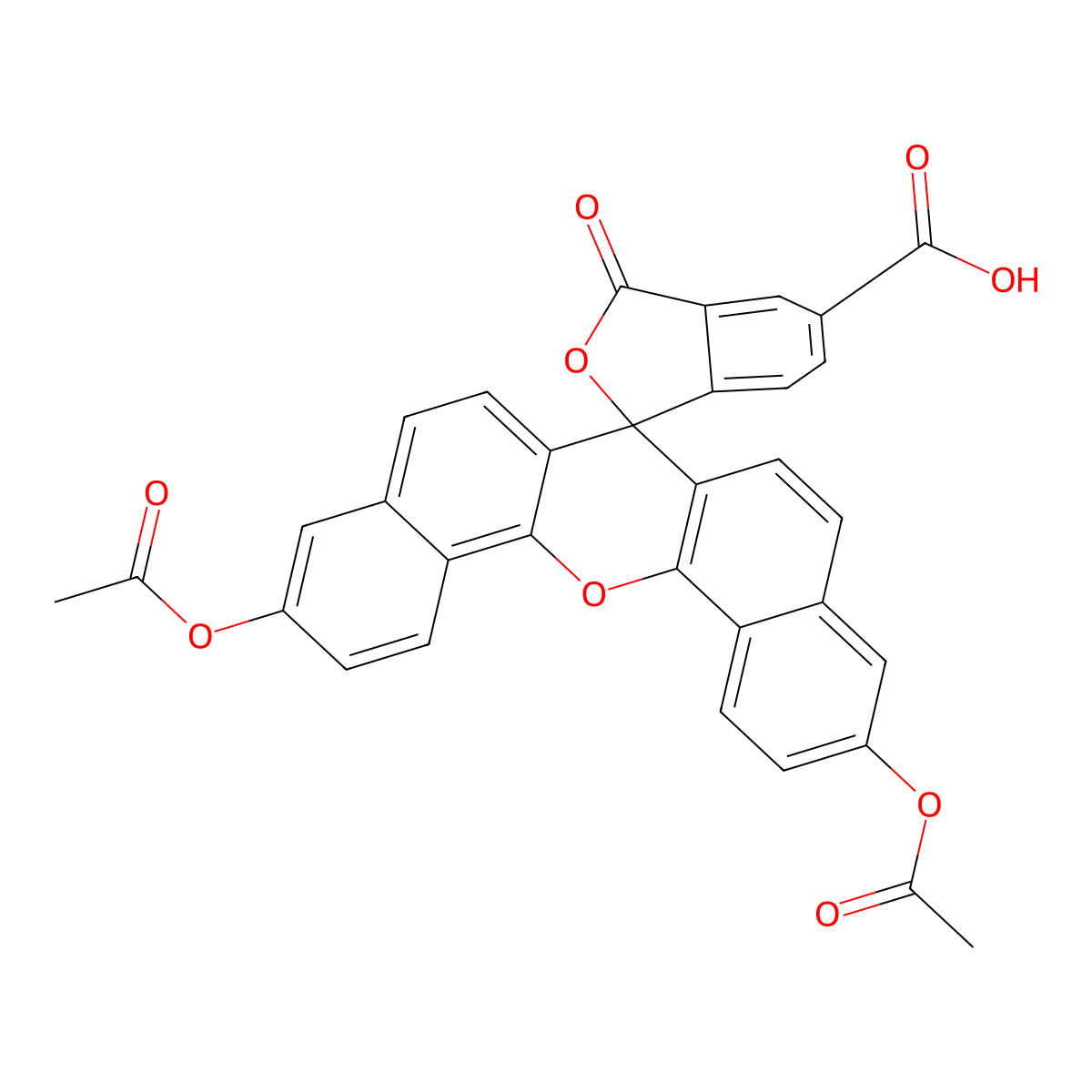 7',19'-Diacetyloxy-3-oxospiro[2-benzofuran-1,13'-2-oxapentacyclo[12.8.0.03,12.04,9.017,22]docosa-1(14),3(12),4(9),5,7,10,15,17(22),18,20-decaene]-5-carboxylic acid molecular structure, CAS 164256-07-9