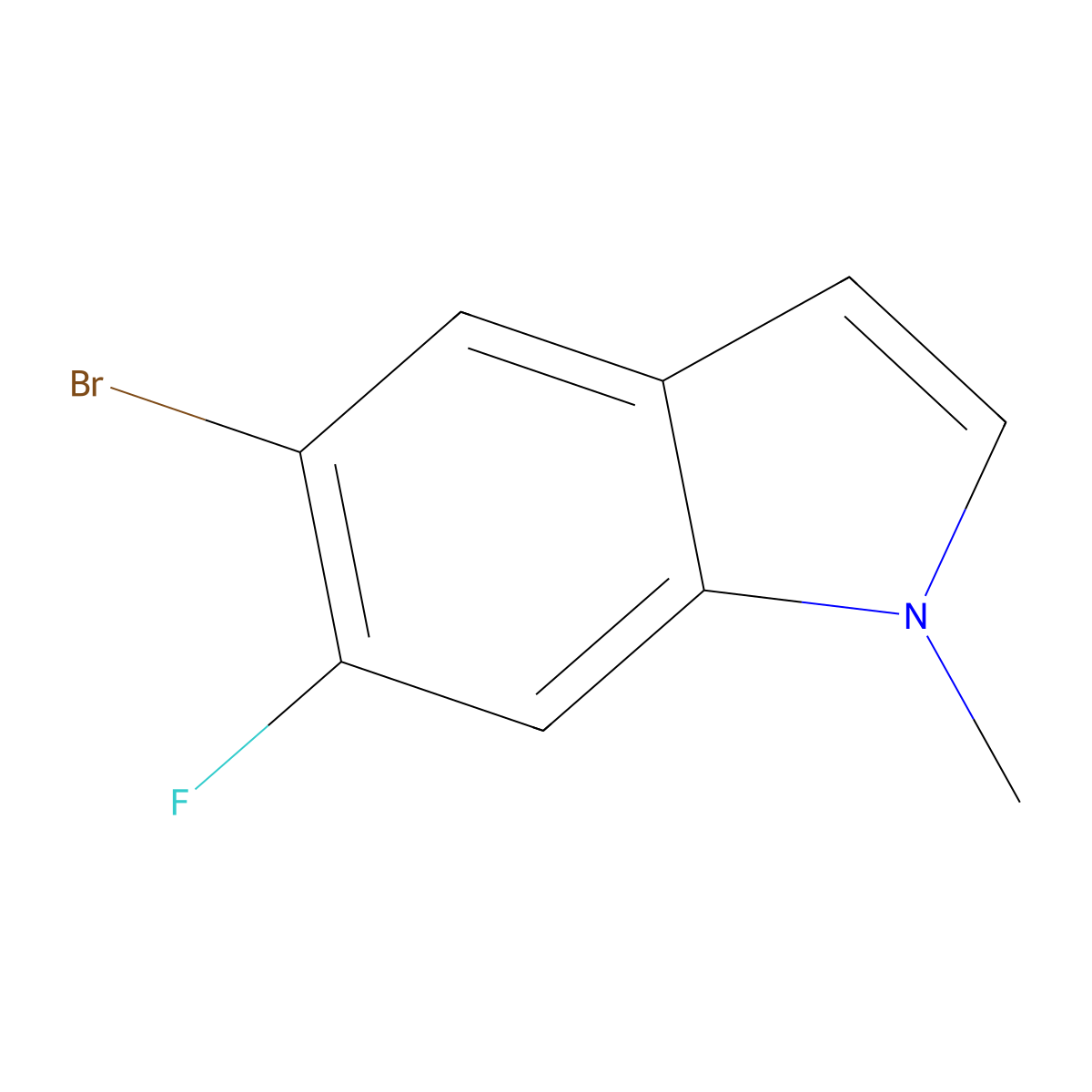 5-Bromo-6-fluoro-1-methyl-1H-indole molecular structure, CAS 1642565-58-9