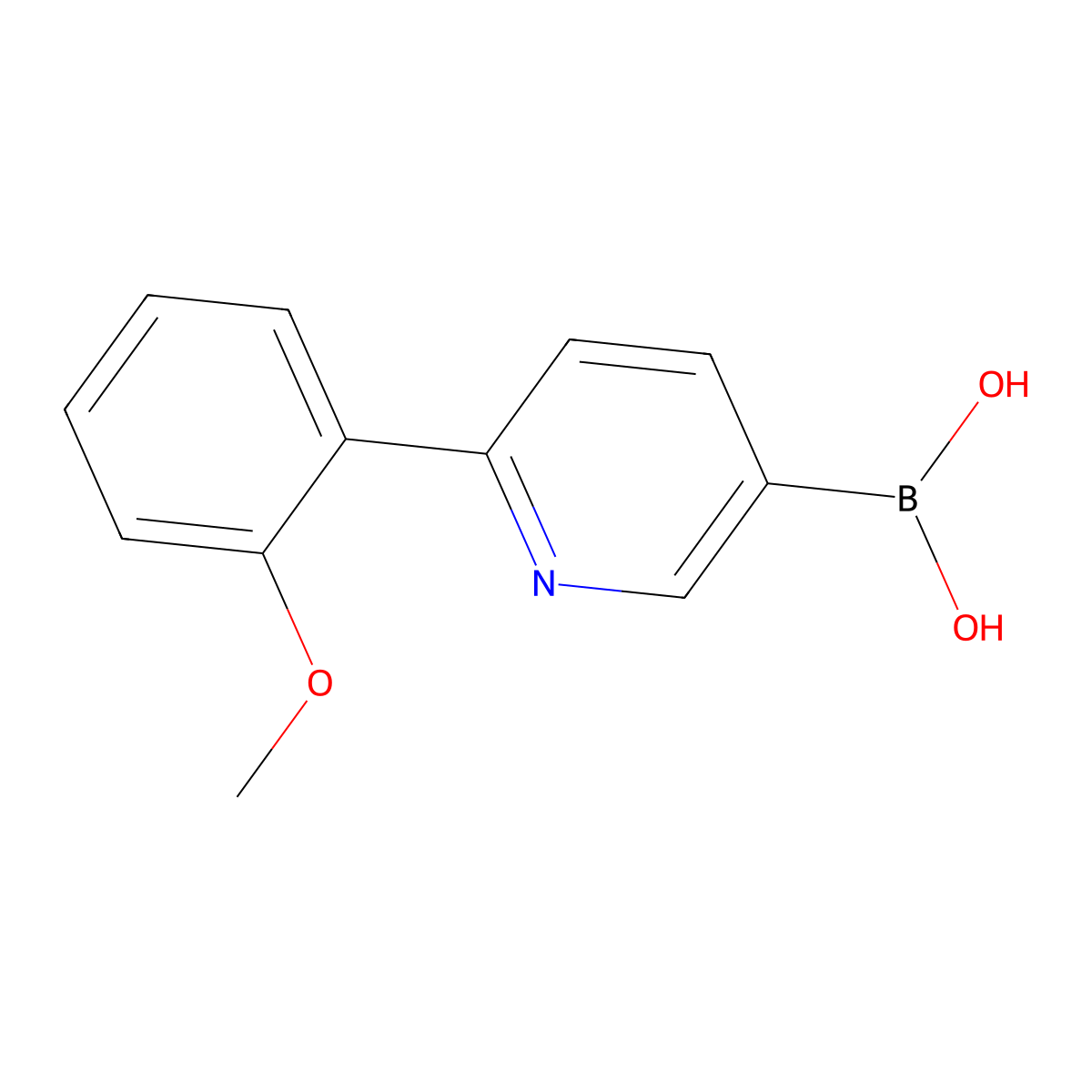 2-(2-Methoxyphenyl)pyridine-5-boronic acid molecular structure, CAS 1642565-71-6