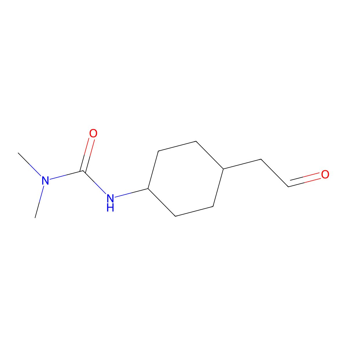 3,3-Dimethyl-1-[(1r,4r)-4-(2-oxoethyl)cyclohexyl]urea molecular structure, CAS 1642586-58-0