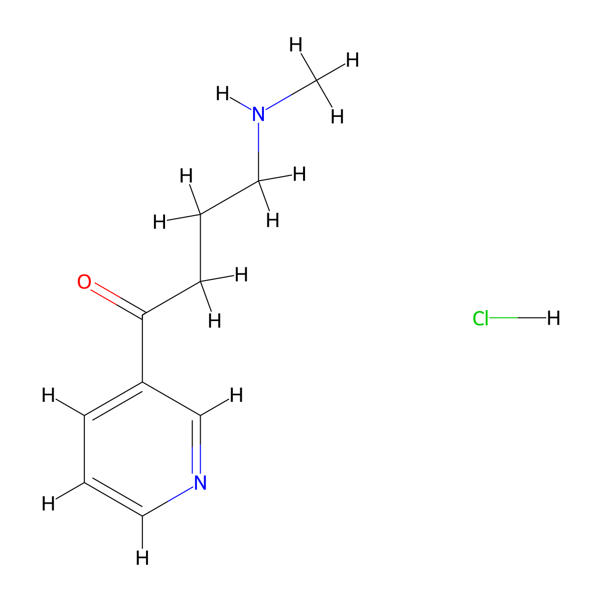 4-(Methylamino)-1-(pyridin-3-yl)butan-1-one hydrochloride molecular structure, CAS 16426-44-1