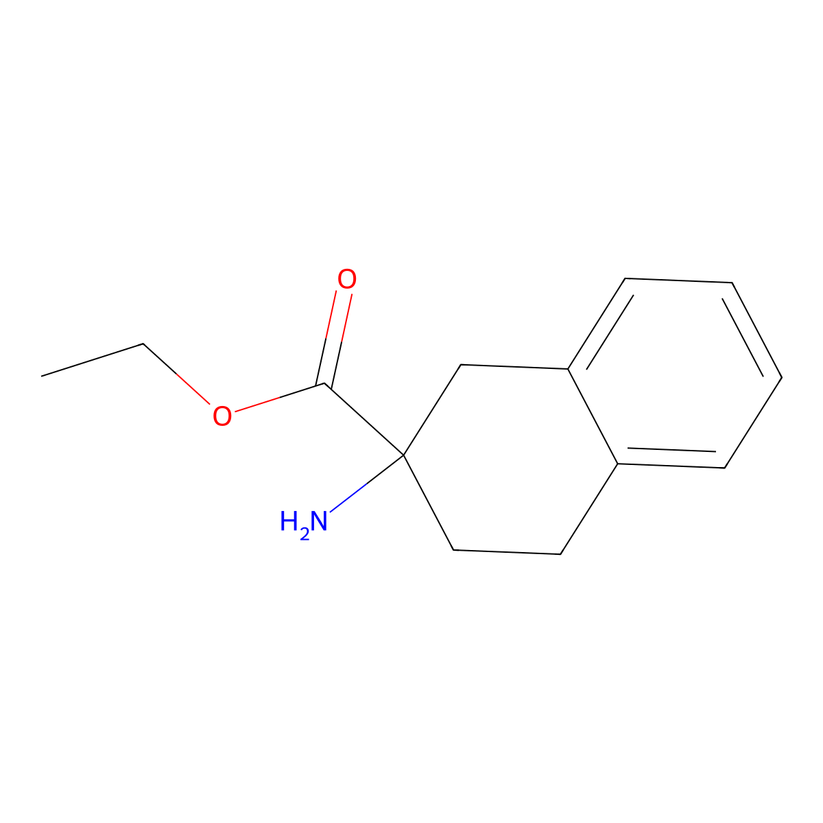 Ethyl 2-amino-1,2,3,4-tetrahydronaphthalene-2-carboxylate molecular structure, CAS 164262-44-6