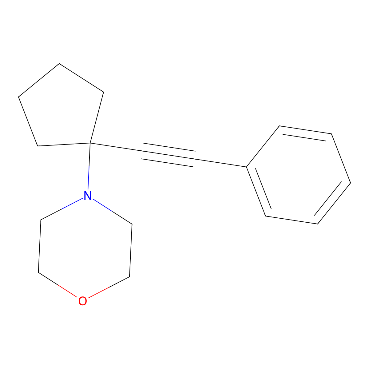 4-[1-(Phenylethynyl)cyclopentyl]morpholine molecular structure, CAS 164264-98-6