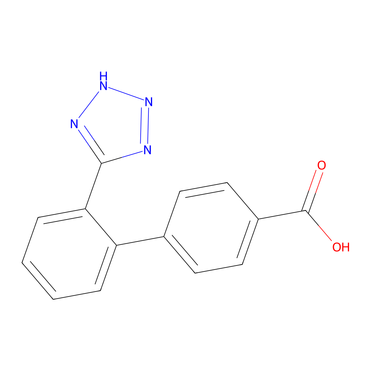 Valsartan acid molecular structure, CAS 164265-78-5