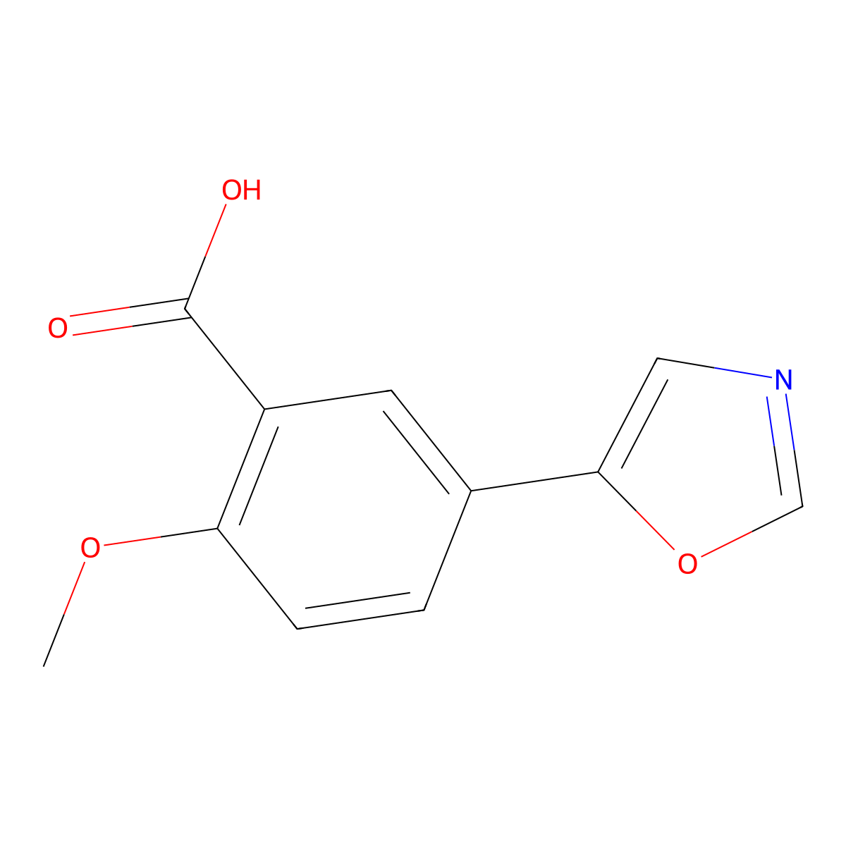 2-Methoxy-5-(1,3-oxazol-5-yl)benzoic acid molecular structure, CAS 1642782-82-8