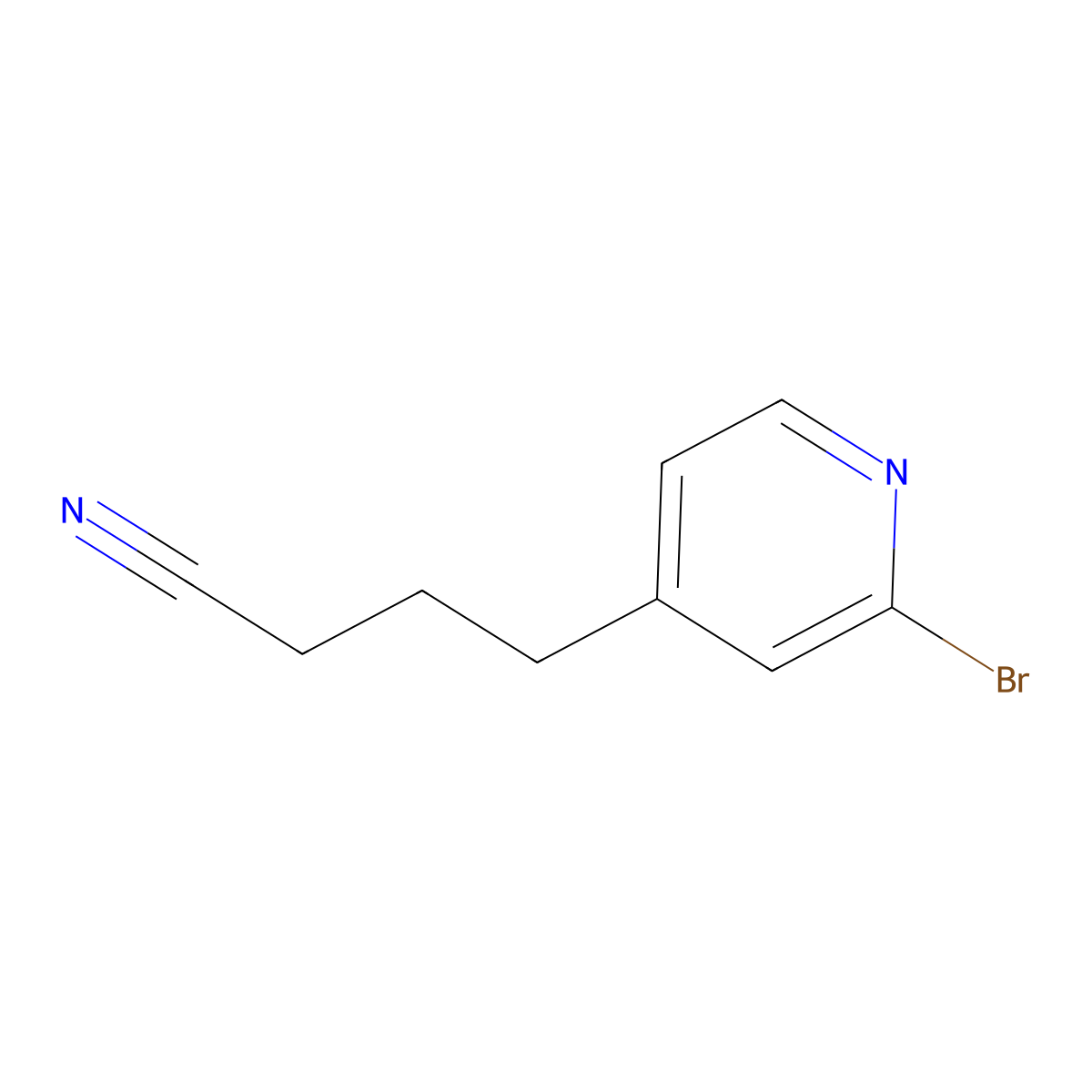 4-(2-Bromopyridin-4-yl)butanenitrile molecular structure, CAS 1642786-45-5