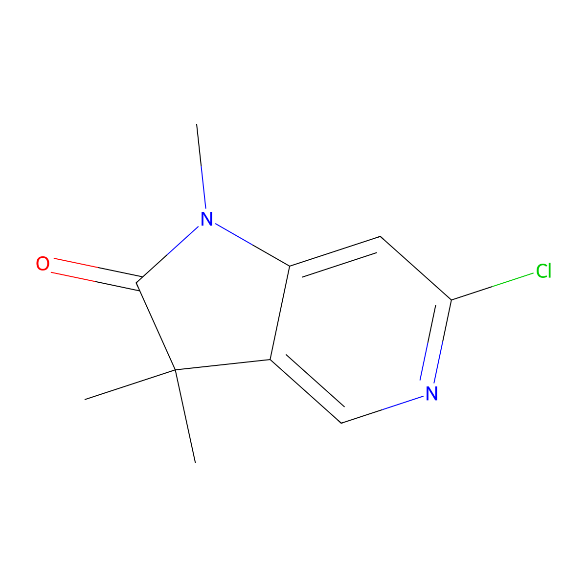 6-Chloro-1,3,3-trimethyl-1H,2H,3H-pyrrolo[3,2-c]pyridin-2-one molecular structure, CAS 1642801-68-0
