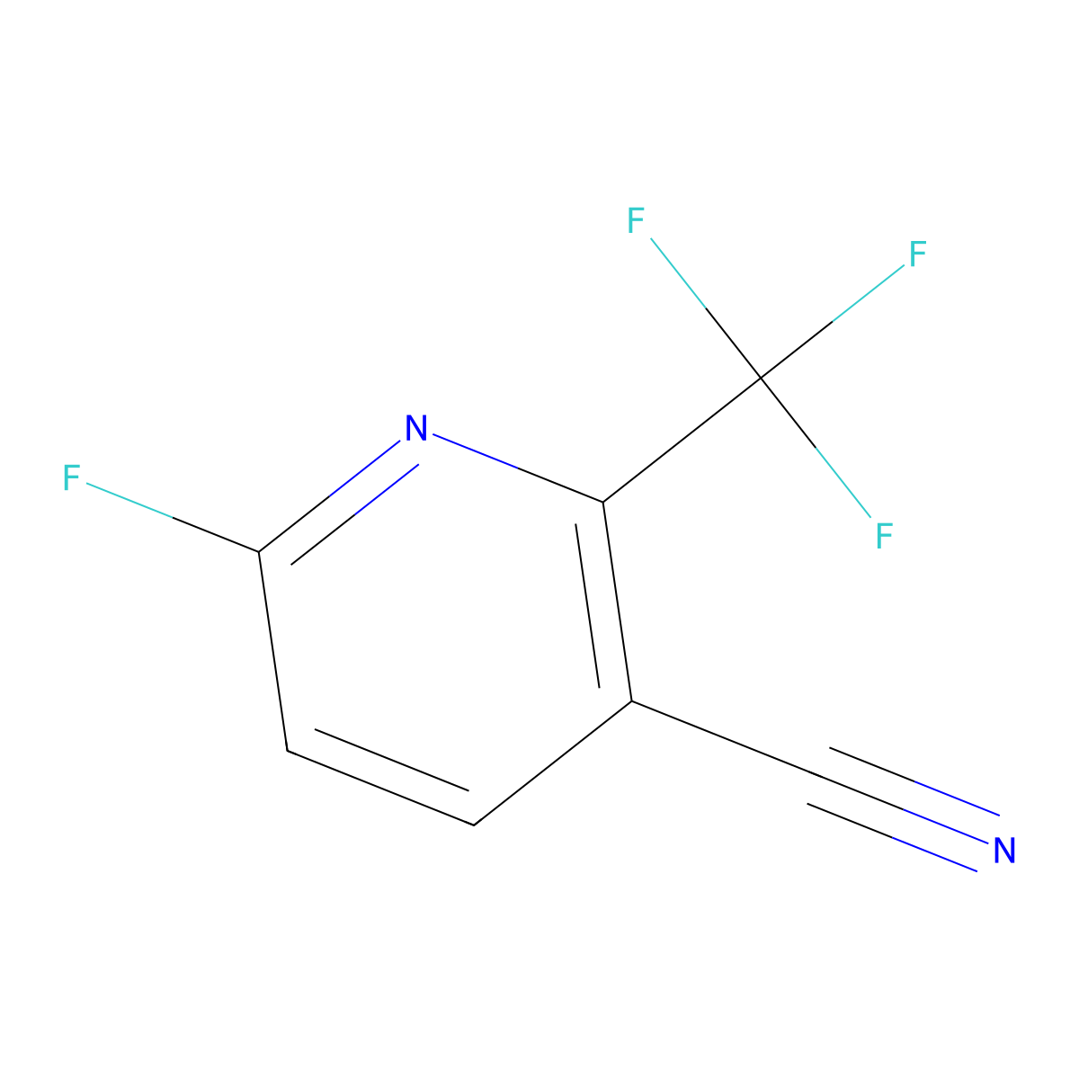 6-Fluoro-2-(trifluoromethyl)nicotinonitrile molecular structure, CAS 1642822-94-3