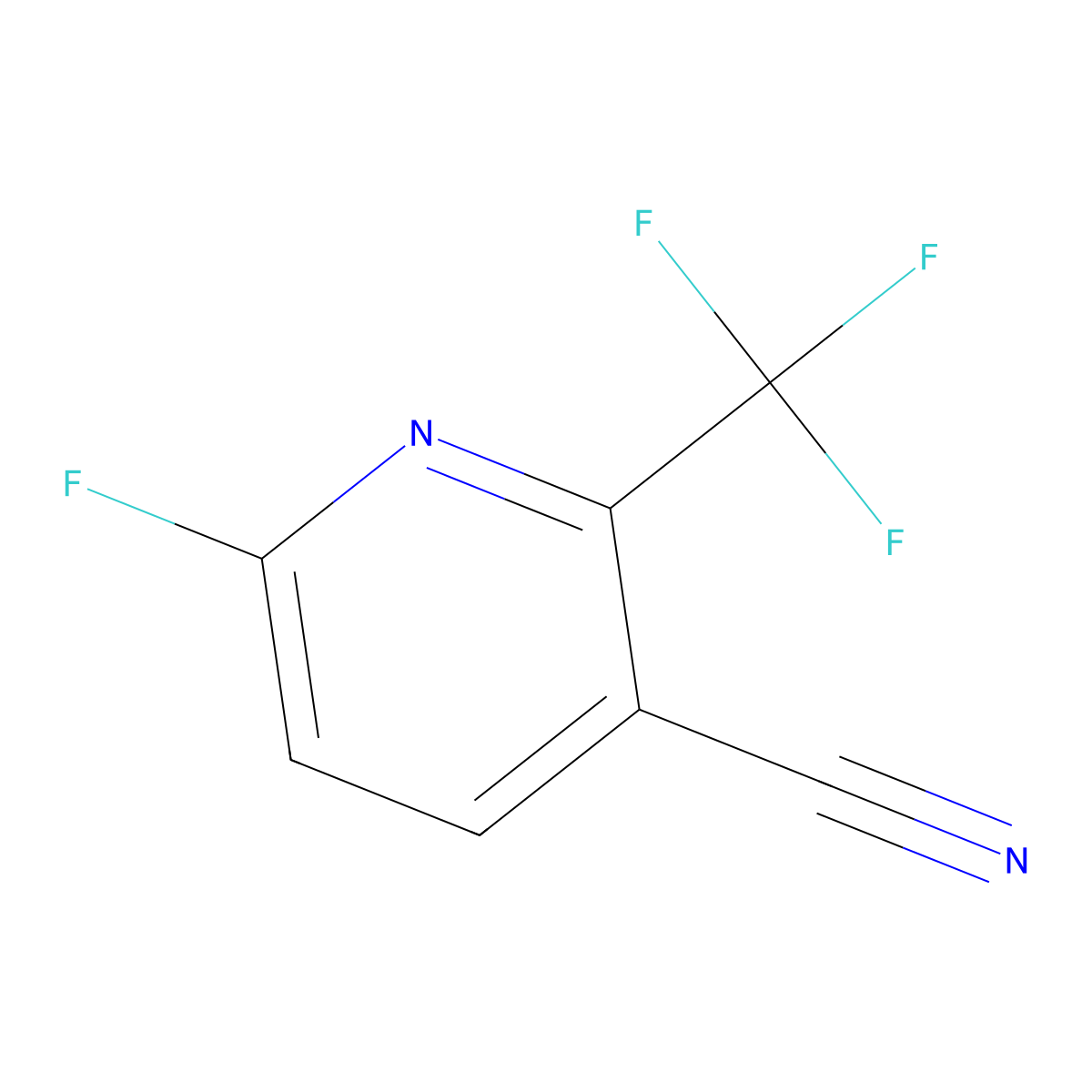6-Fluoro-2-(trifluoromethyl)nicotinonitrile molecular structure, CAS 1642822-94-3