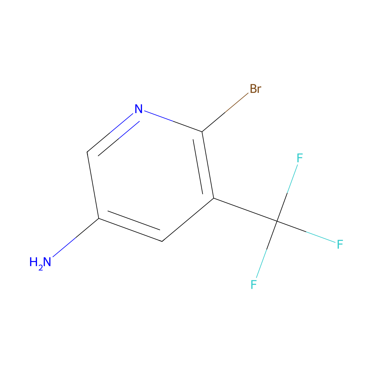 6-Bromo-5-(trifluoromethyl)pyridin-3-amine molecular structure, CAS 1642844-33-4
