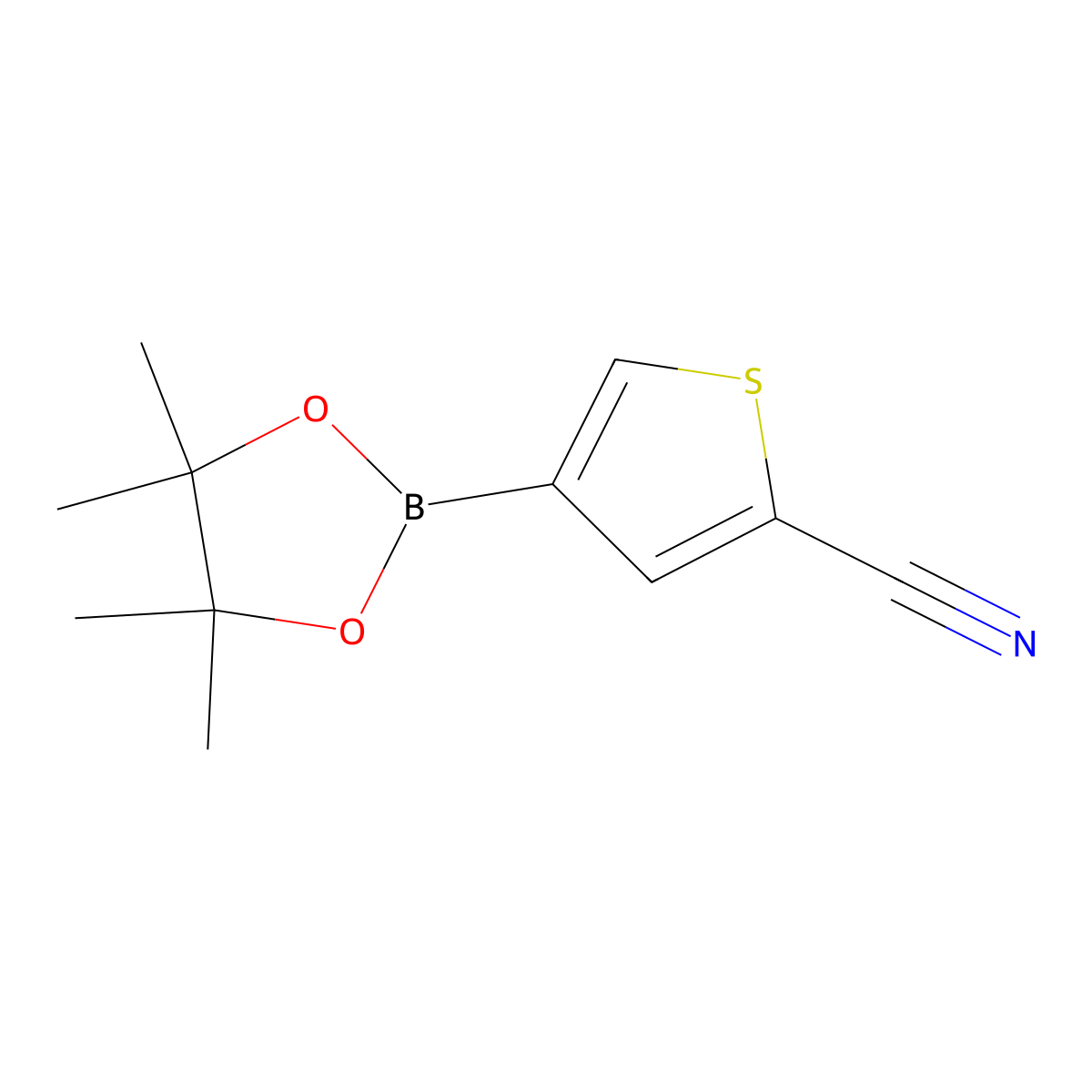 4-(4,4,5,5-Tetramethyl-1,3,2-dioxaborolan-2-YL)thiophene-2-carbonitrile molecular structure, CAS 1642844-61-8