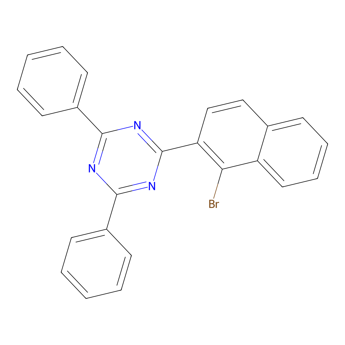 2-(1-Bromonaphthalen-2-yl)-4,6-diphenyl-1,3,5-triazine molecular structure, CAS 1642848-97-2