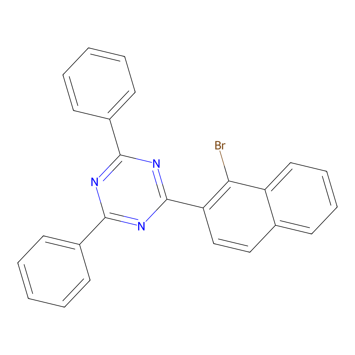 2-(1-Bromonaphthalen-2-yl)-4,6-diphenyl-1,3,5-triazine molecular structure, CAS 1642848-97-2
