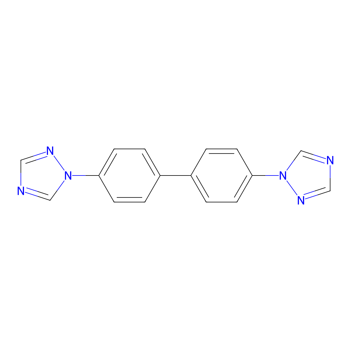 4,4'-Di(1H-1,2,4-triazol-1-yl)-1,1'-biphenyl molecular structure, CAS 1642849-37-3