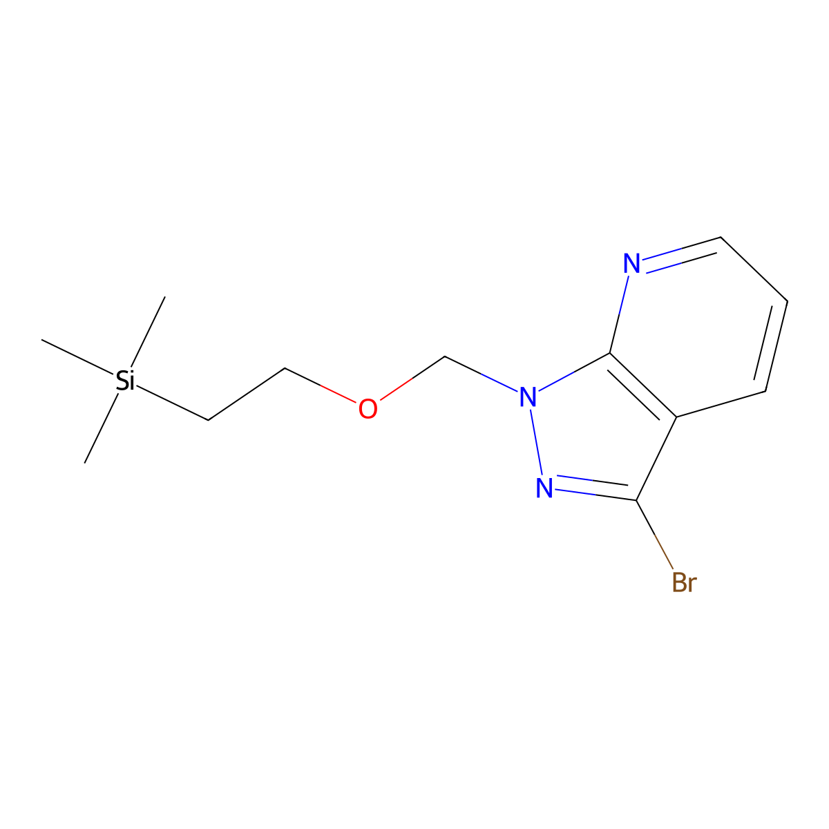 3-Bromo-1-[[2-(trimethylsilyl)ethoxy]methyl]-1H-pyrazolo[3,4-b]pyridine molecular structure, CAS 1642849-45-3